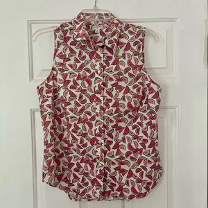 J. Crew Watermelon Sleeveless Watermelon Top